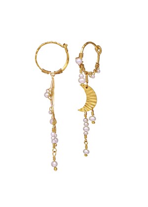 Esta earring Forgyldt Maanesten